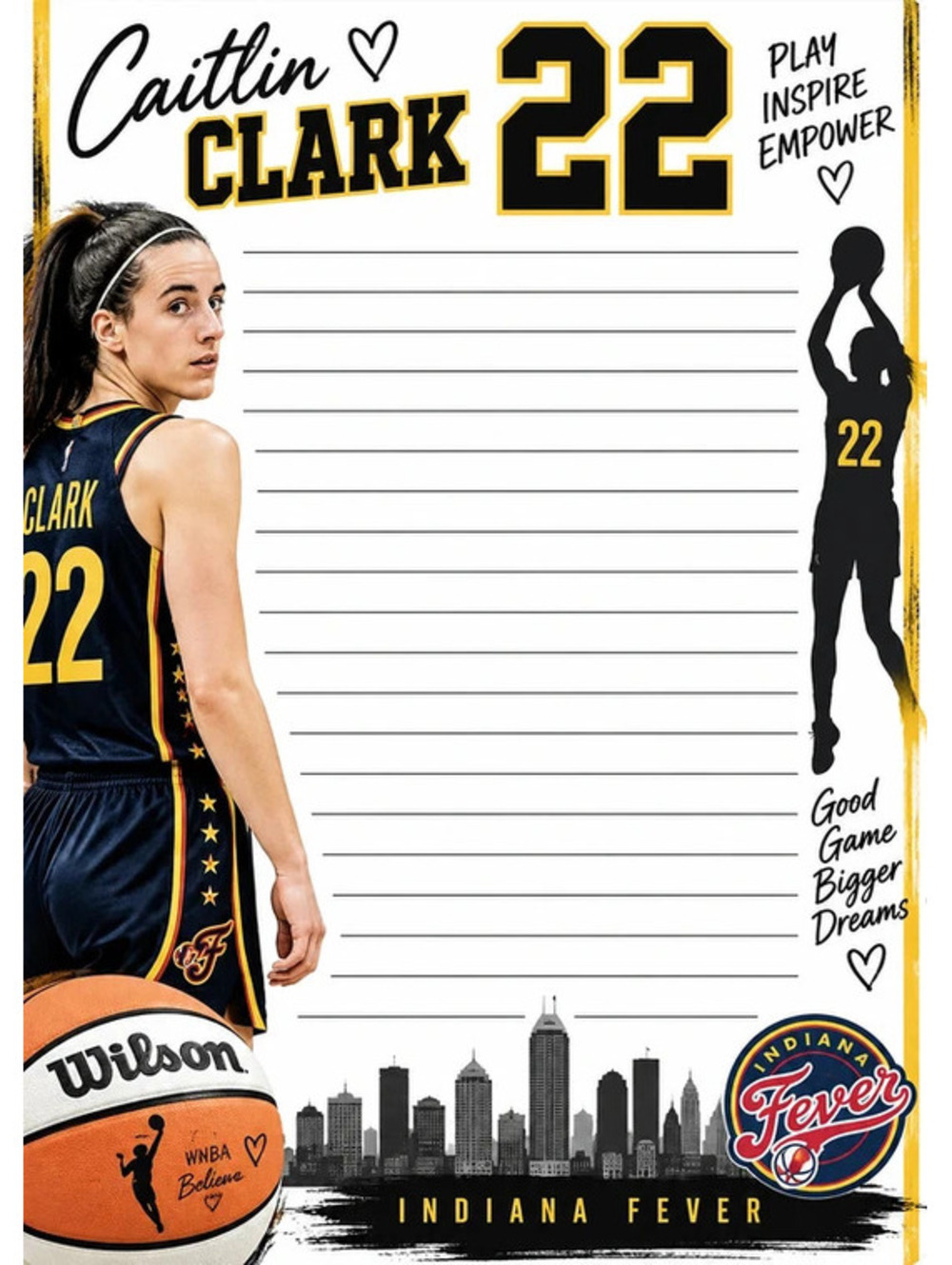 Caitlin Clark 5x7 notepad Set of 2